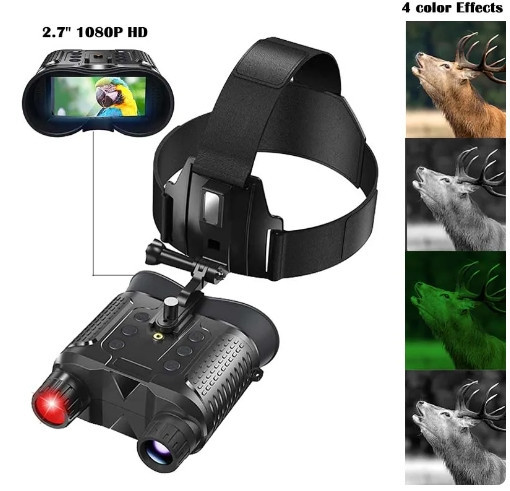 Прилад (бінокуляр) нічного бачення NV8160 (до 400м) з кріпленням на голову та шолом (Чорний) Вінниця - фото 2