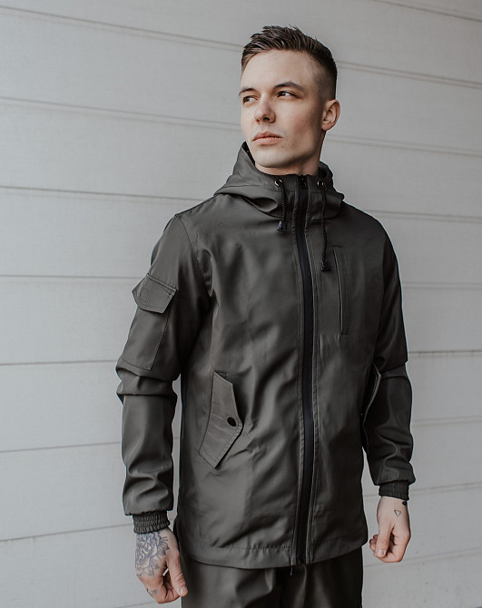 Чоловічий тактичний костюм Softshell Intruder хакі, Куртка видовжена з капюшоном і штани на манжетах софтшел XXL Одеса - фото 6