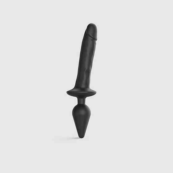 Анальная пробка с дилдо 2в1 Strap-On-Me SWITCH PLUG-IN REALISTIC DILDO Black XXL, диаметр 5,2/3,9 см Sex Aura Киев