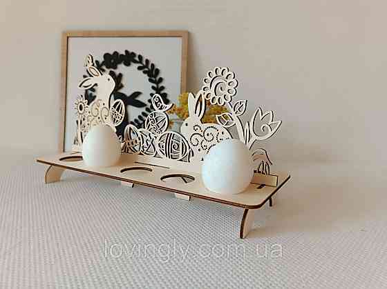 Деревянная подставка на 10 пасхальных яиц 