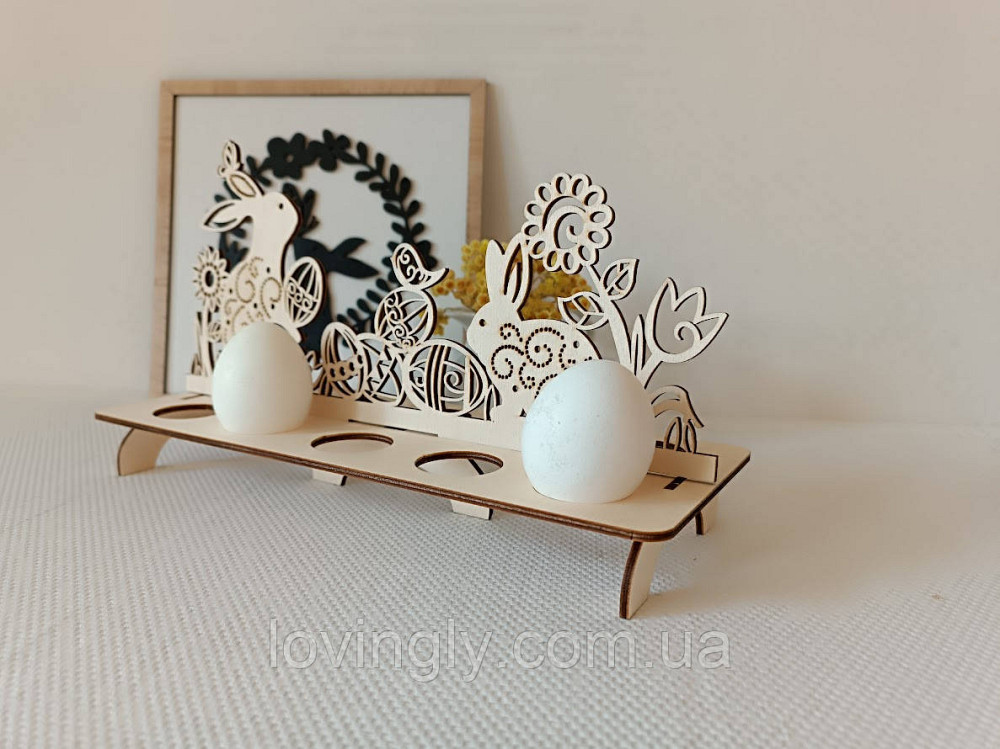 Деревянная подставка на 10 пасхальных яиц 