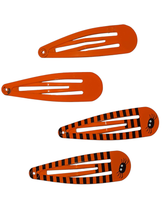 Набір 2 шпильки з притом павук та 2 шпильки без принту для волос на Хелловін помаранчевий Київ