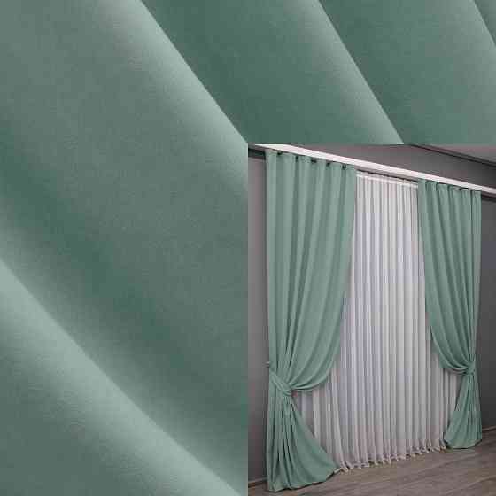 Комплект готовых штор VR-Textil Микровелюр Petek № 1508ш Мятный 150х290 см 2 шт (33-0383) Киев