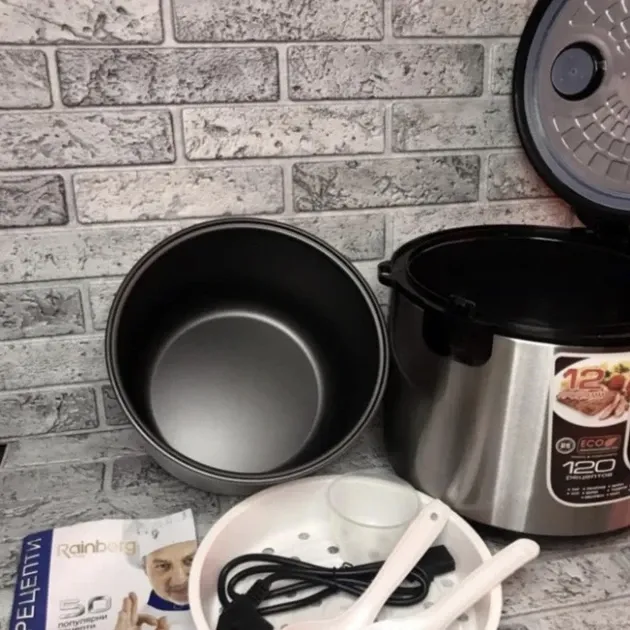 Готуй з комфортом! Мультиварка Пароварка Скороварка Rainberg RB-801 1500W 6л 12 програм Київ - фото 2