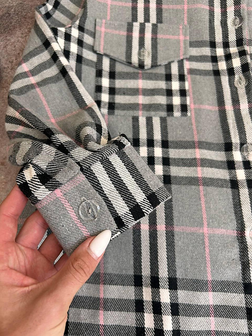 Жіноча тепла оверсайз сорочка в клітинку фланель 48/52 Одеса - фото 9