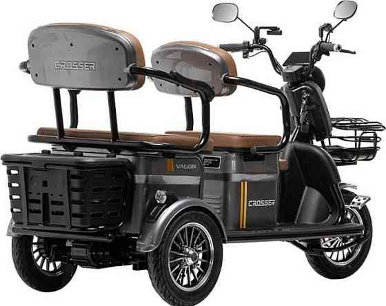 Електротротрайк 3-місцевий Crosser TR-4 VAGON 1000W, 72V 24Ah - Чорний. Харків