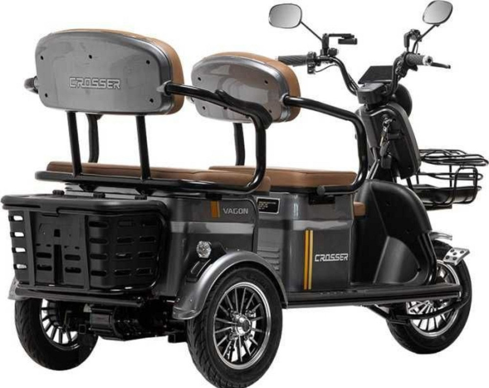 Электротро-трайк 3-местниковый Crosser TR-4 VAGON 1000W, 72V 24Ah - Черный. Харьков - изображение 3