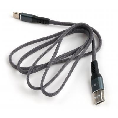 Дата кабель USB 2.0 AM to Type-C 1m flat nylon gray Vinga (VCPDCTCFNB1GR) Вінниця - фото 3