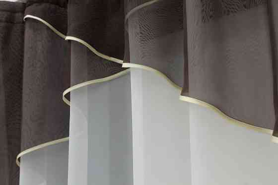 Кухонная тюль арка с ламбрекеном VR-Textil № 025к венге с молочным 270х170 см (52-1025) Киев