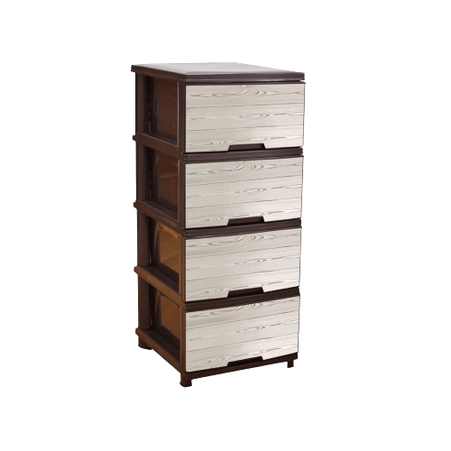 Комод на 4 шухляди 46*39*96см пластик з малюнком Дерево темне темно-коричневий Алеана Житомир - изображение 1