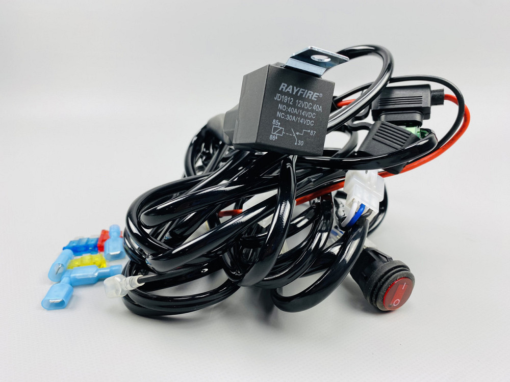 Проводка для будь-яких led фар і led bar в зборі 0-30A 3 м кабель перемикач/реле запобіжники Мукачево - фото 3