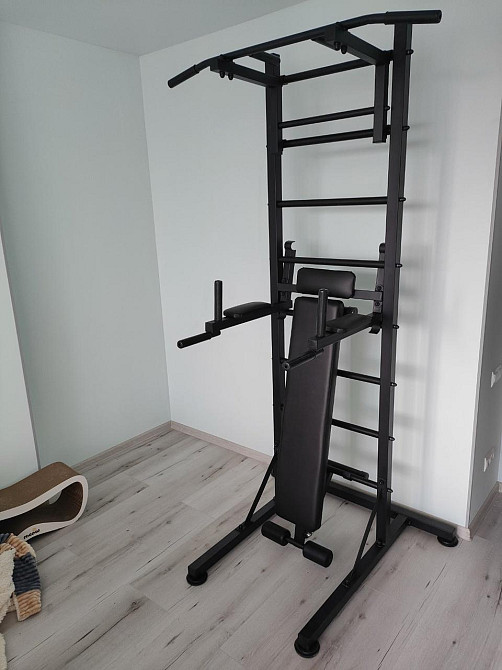 Шведская стенка для дома и спортзала тренажер для детей и взрослых металлическая до 120 кг турник брусья Каменское - изображение 2