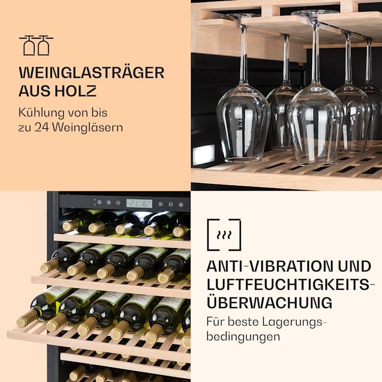 Вбудований двозонний винний холодильник Vinovilla Grande 165 Klarstein Німеччина Рівне - фото 6