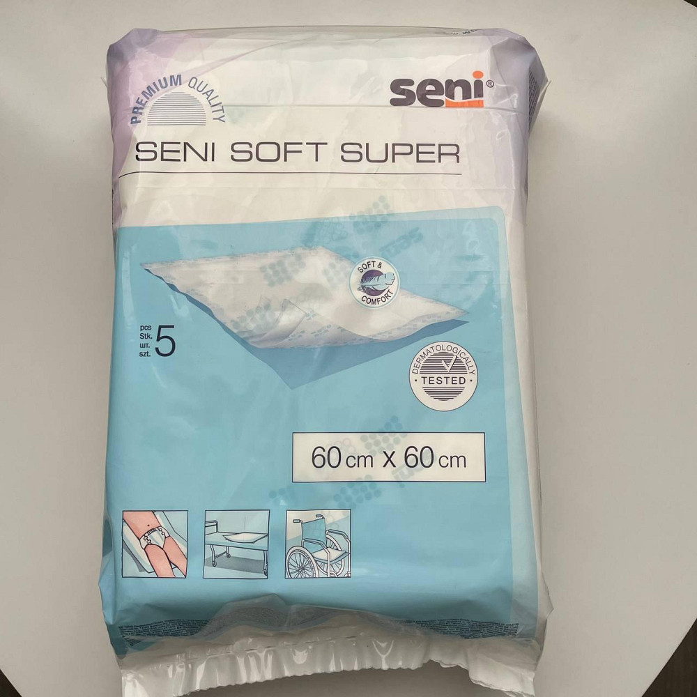 Пелюшки гігієнічні універсальні Seni Soft Super 60см*60см, 5 шт. Кривий Ріг - фото 1
