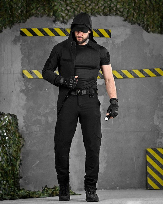 Летний тактический костюм 8в1 TIRAN  черный ДЛ6514 Одесса - изображение 2