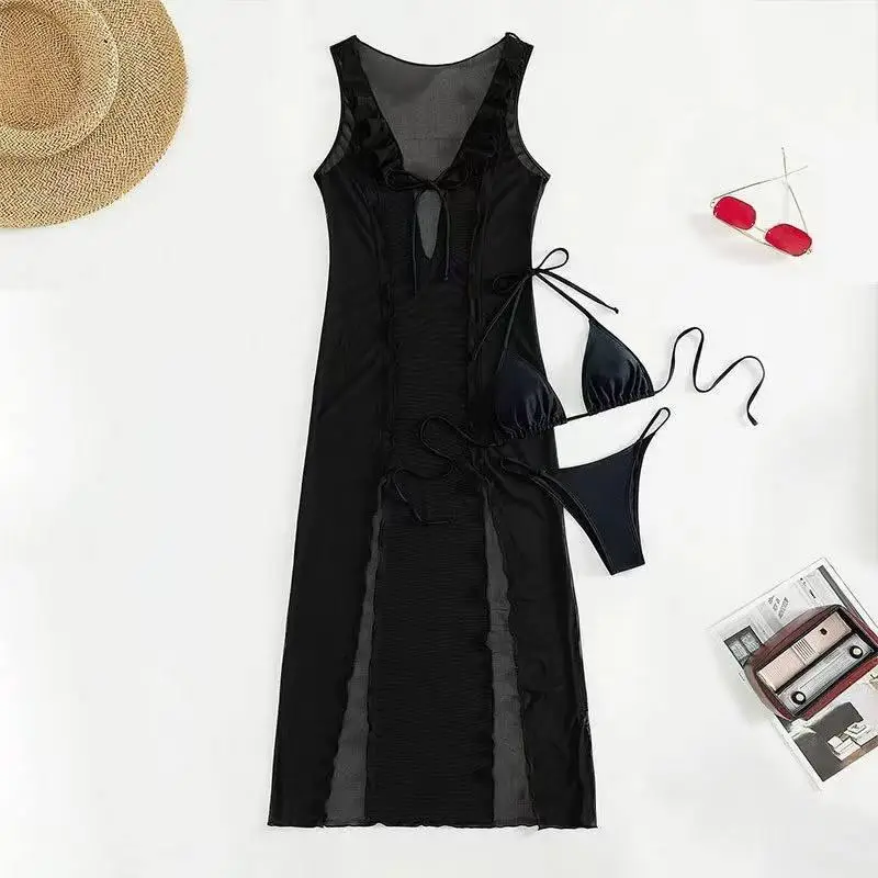 Женский раздельный купальник тройка Черный S Харьков - изображение 7