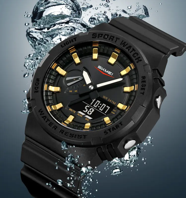 Чоловічий наручний годинник Skmei 2351 (Чорний із золотистим) Київ - фото 4