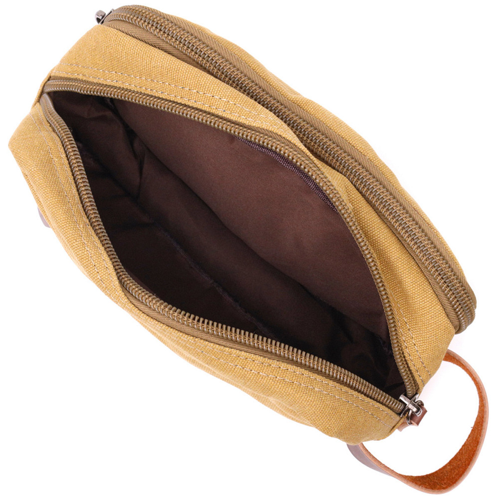 Барсетка для чоловіків на два відділення з якісного текстилю Vintage 22232 Пісочний Київ - фото 6