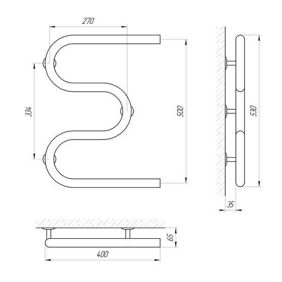 Сушарка для рушників Laris Змійовик 30 РС3 400 Х 500 1/2'' Київ