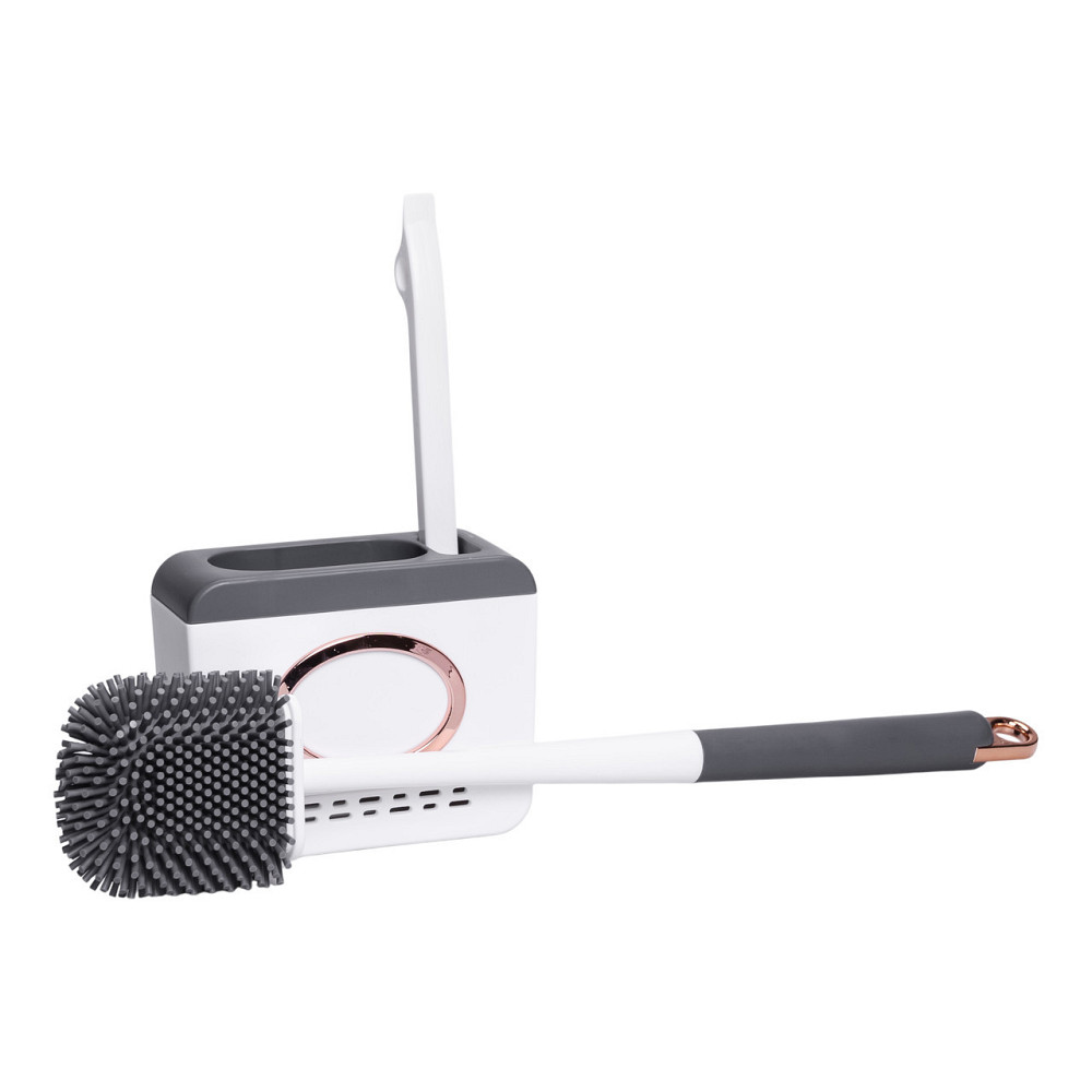 Силіконовий йоржик для туалету настінний 13×5.5×42 (см) йорж для унітазу силіконовий із щіткою йоржик для унітазу HP-35015-48DG Київ - фото 3