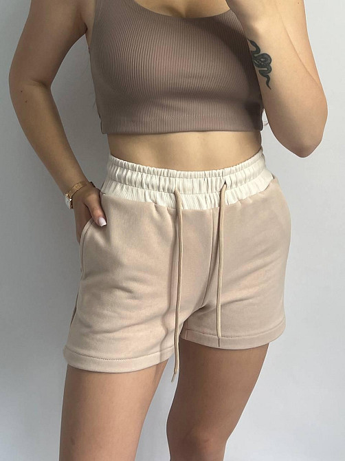 Шорты трикотажные женские Пудровый M/L Харьков - изображение 1