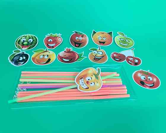 Соломка-трубочка "Фрукти" d6-260мм люминесц (12)*500 (1 шт) Харків