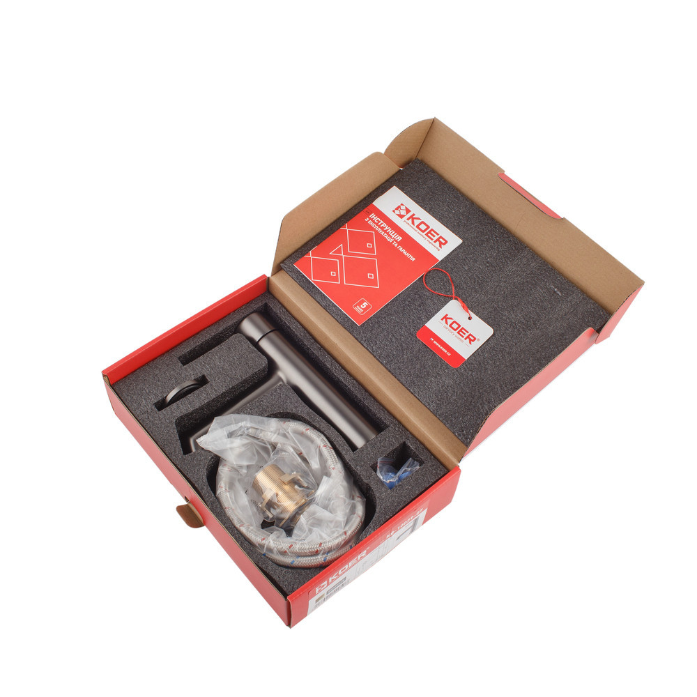 Смеситель для умывальника Koer KB-10029-07 графит KR5495 Харьков - изображение 8