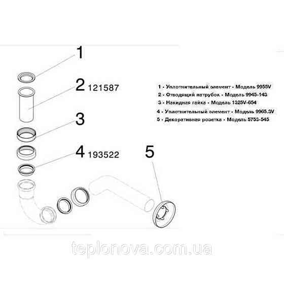 Сифон для биде VIEGA 1 1/4″х1 1/4″ хром трубный 103781 Черновцы