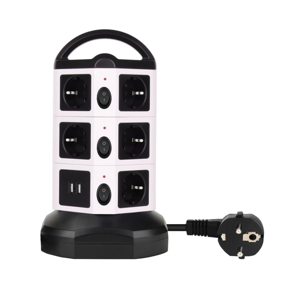 Удлинитель переноска сетевая на 11 розеток с USB длина 1.8м, в цвете белом Каменец-Подольский - изображение 1