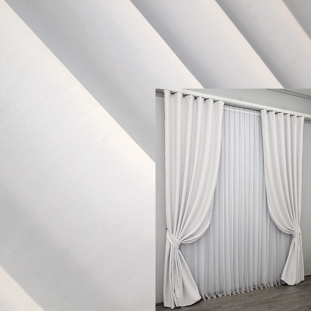 Комплект готових штор VR-Textil Блекаут Midnight № 1223ш Світло-сірий 150х250 см 2 шт (39-914) Київ - фото 1