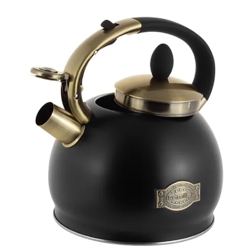 Чайник 2,7л нержавіюча сталь зі свистком з ручкою "soft-touch" (ручка:чорний) 852 KAMILLE Житомир - фото 3