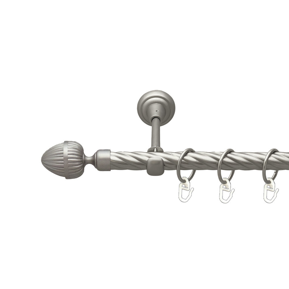 Карниз Orvit Одеон металевий однорядний відкритий скручена труба кільце металеве Сатин 19 мм 160 см (00-00023034) Львів - фото 1