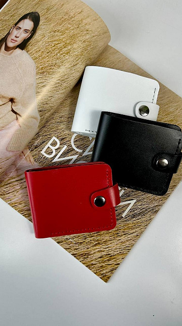 Чоловічий гаманець із натуральної шкіри, місткий гаманець, чоловічий на кнопці гаманець із Crazy HorseMasterSem Київ - фото 3