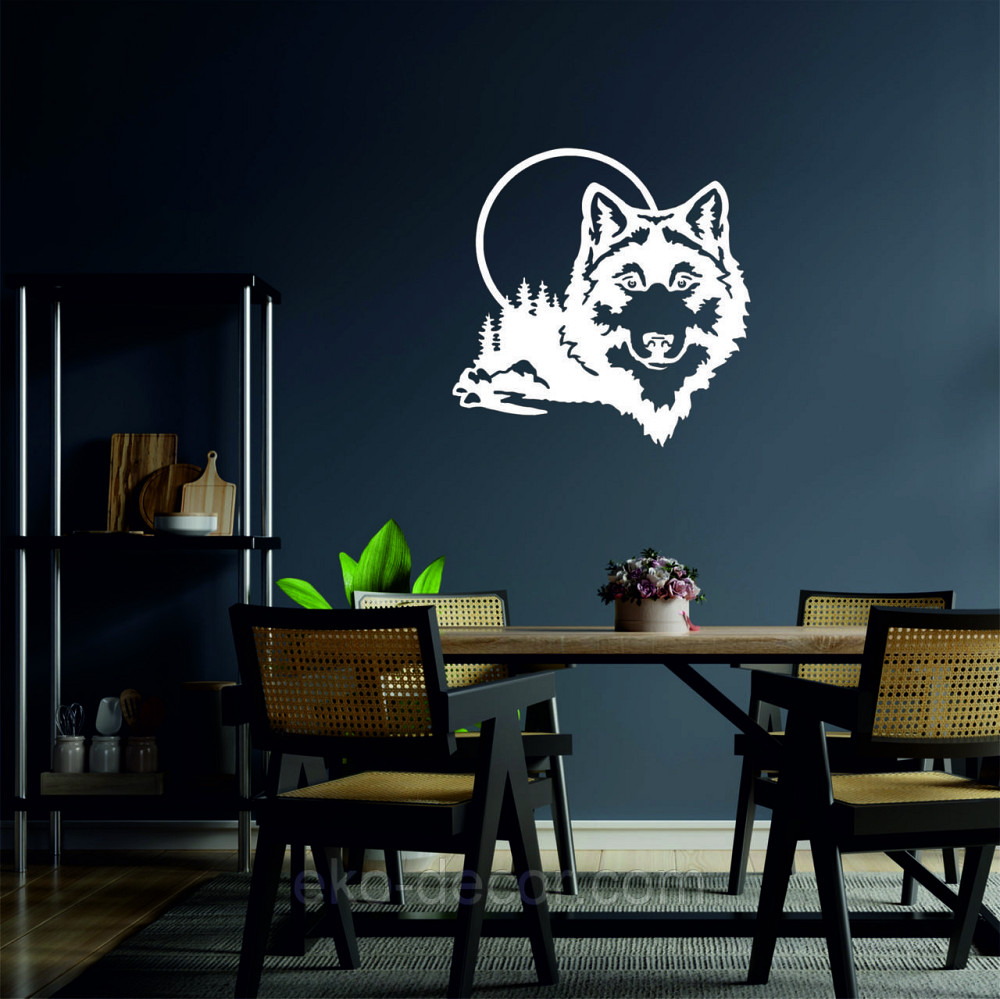 Декоративне настінне Панно «Вовк», Декор на стіну 90*90 см, Білий Київ - фото 6