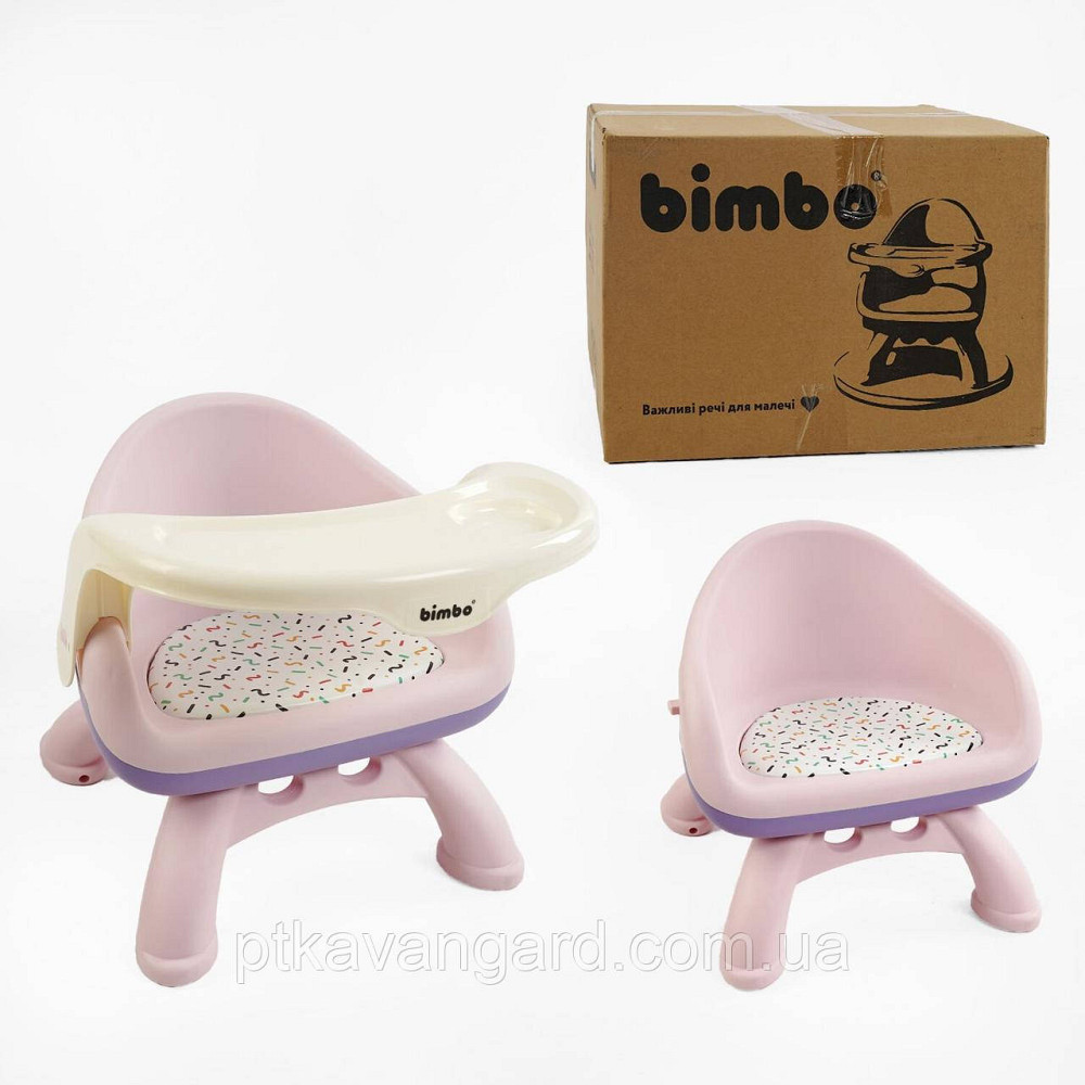 Дитячий стілець для годування 2в1 "Bimbo" BM-93497 пластиковий, м яка сидушка, рожевий Хмельницький - фото 2
