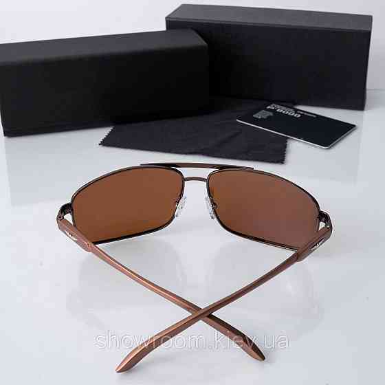 Стильні чоловічі окуляри з поляризацією Polarized (133) коричневі Київ