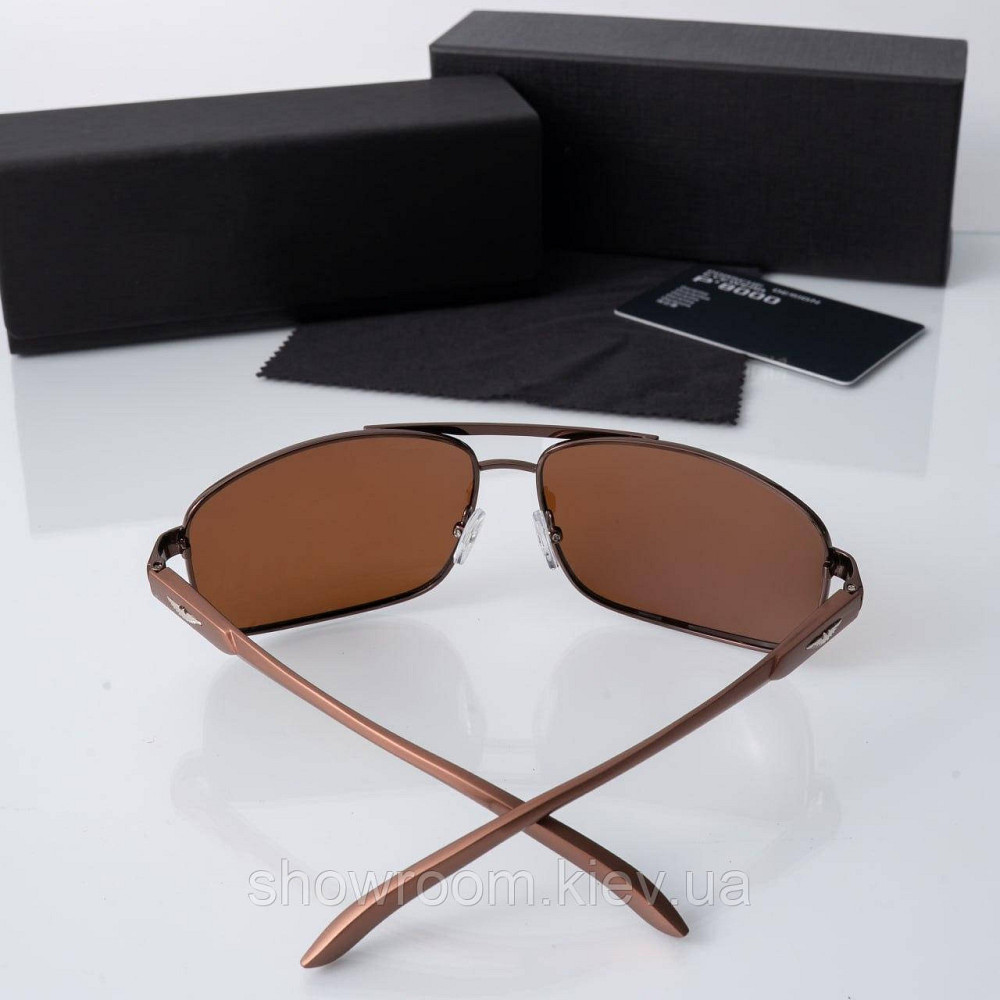 Стильні чоловічі окуляри з поляризацією Polarized (133) коричневі Київ - фото 3