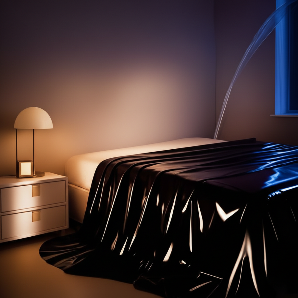 Простирадло постільне вінілове вологостійке для БДСМ ігор 210x200 см Чорний Вінниця - фото 1