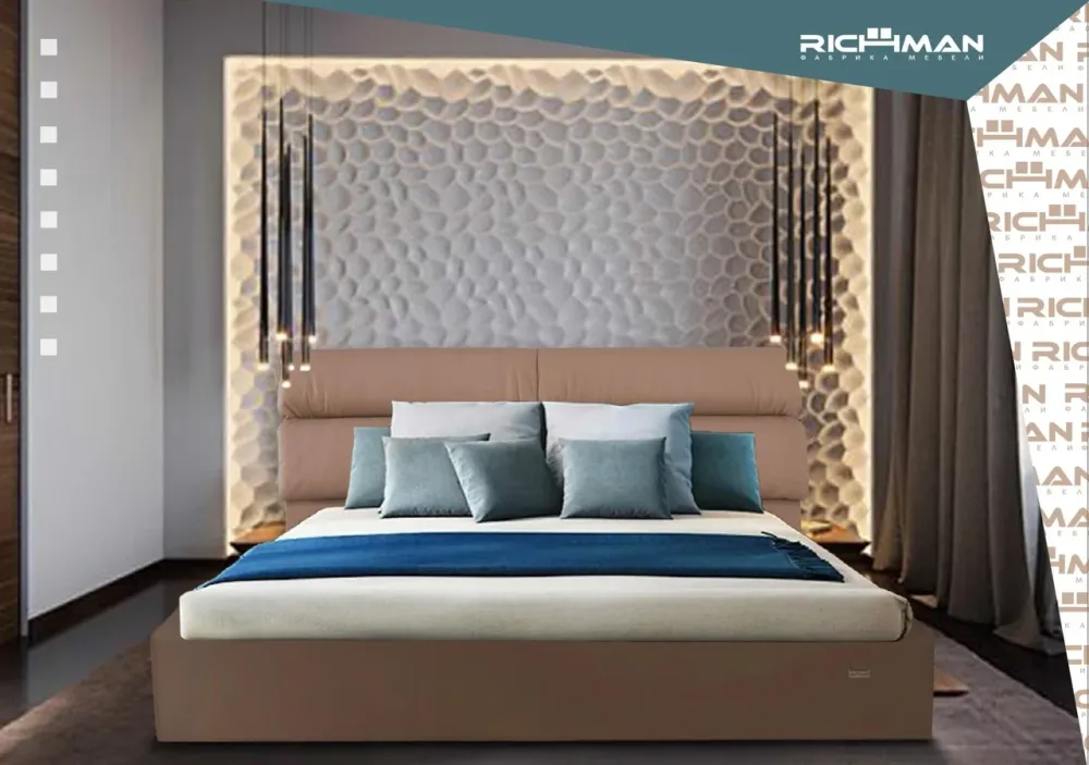 Кровать Двуспальная Edinburgh VIP 180 х 200 см Мисти Dark Grey С дополнительной металлической цельносварной рамой Темно-серый Киев - изображение 9