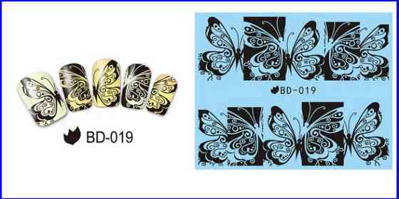 Наклейки для нігтів "Метелики" BD-019 Київ