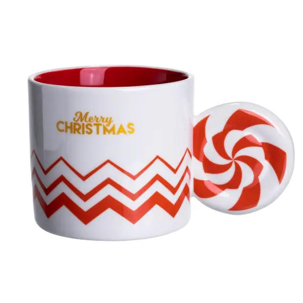 Чашка порцелянова новорічна Merry Christmas 400 мл Біла з червоним Yiwu FM-CS-51WR Київ - фото 5