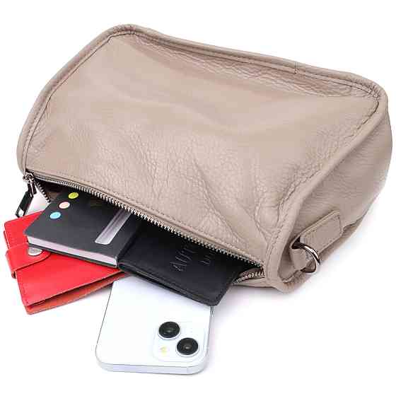 Стильная сумка на плечо из натуральной кожи Темно-серый (Vintage) Киев