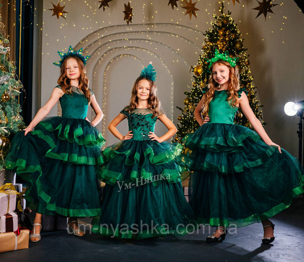 Зелене пишне плаття 128-140 Кривий Ріг - фото 1