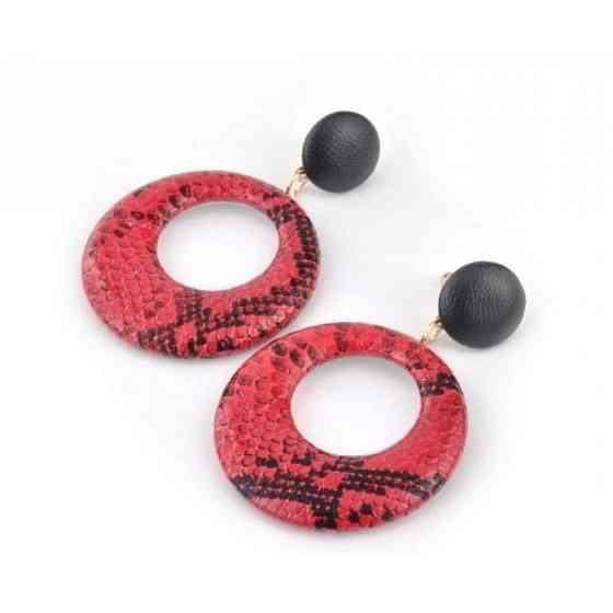 Серьги касные из экокожи, длина 5,5см СГ3180-11 Киев