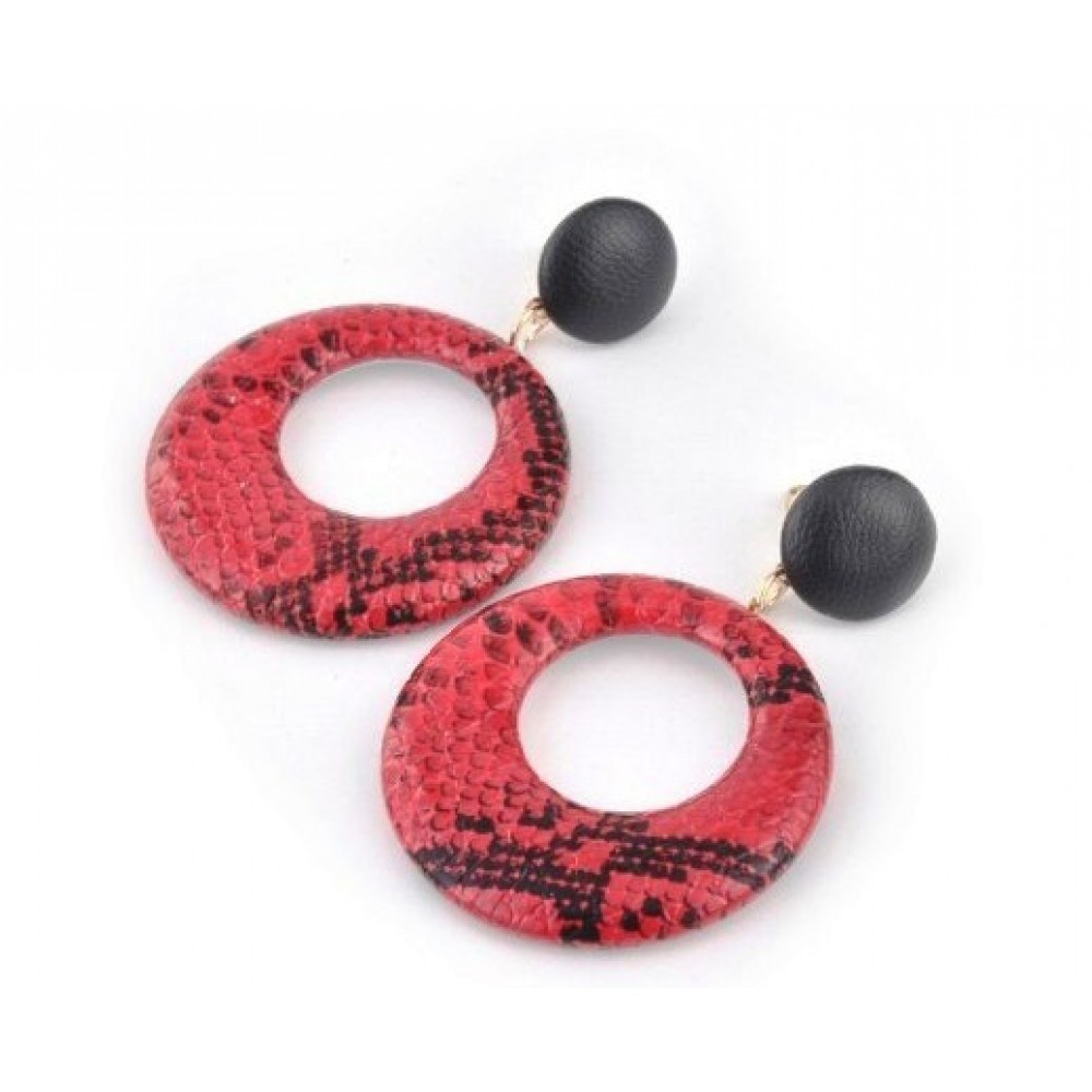 Серьги касные из экокожи, длина 5,5см СГ3180-11 Киев - изображение 1