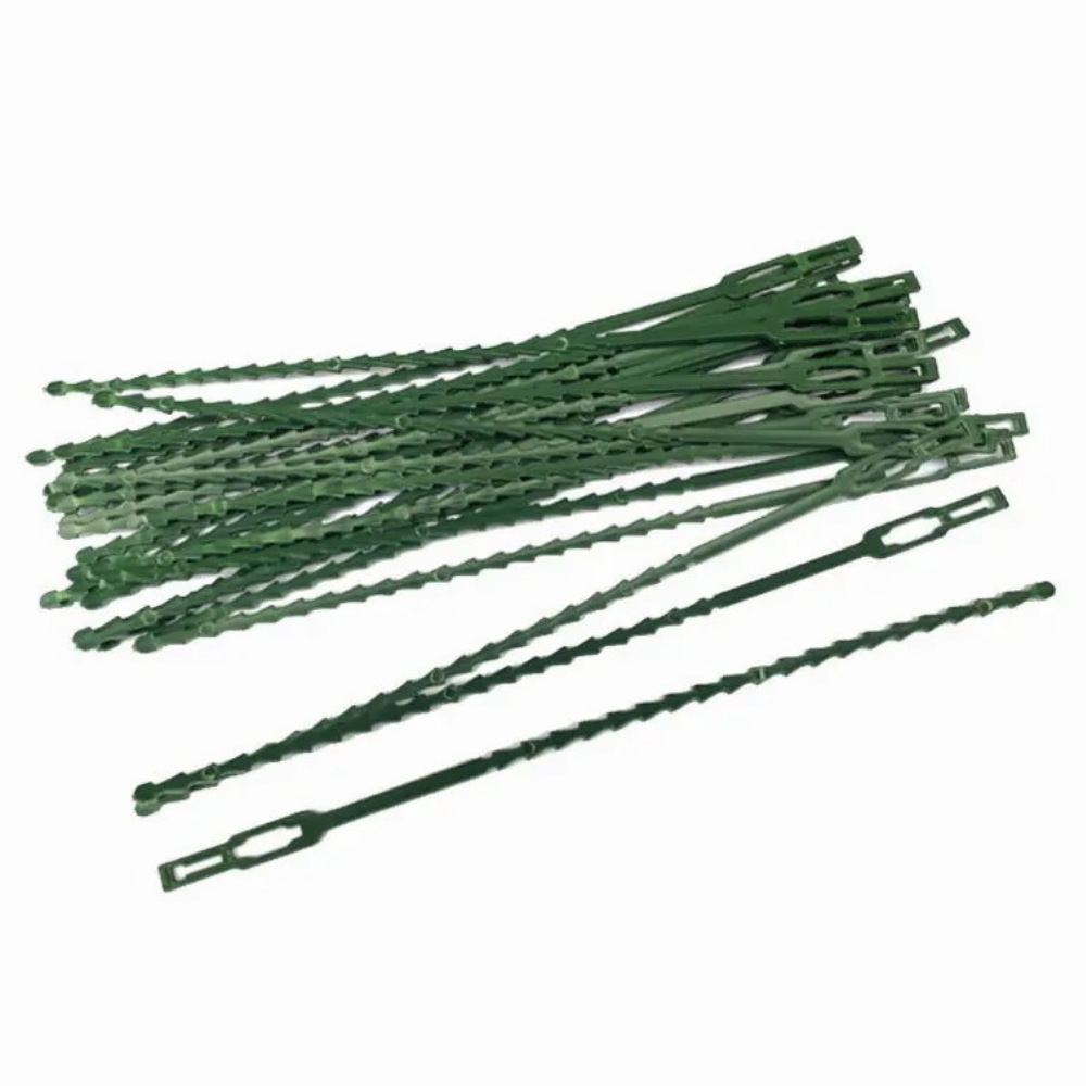 Хомуты садовые, подвязки для растений 30 шт,многоразовые пластиковые стяжки длина 23 см цвет зелёный Каменец-Подольский - изображение 3