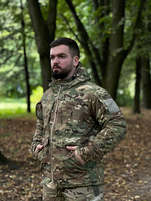 Тактическая зимняя водонепроницаемая куртка мультикам на подкладке Omni-Heat с капюшоном куртка зимняя WAR Львов - изображение 6