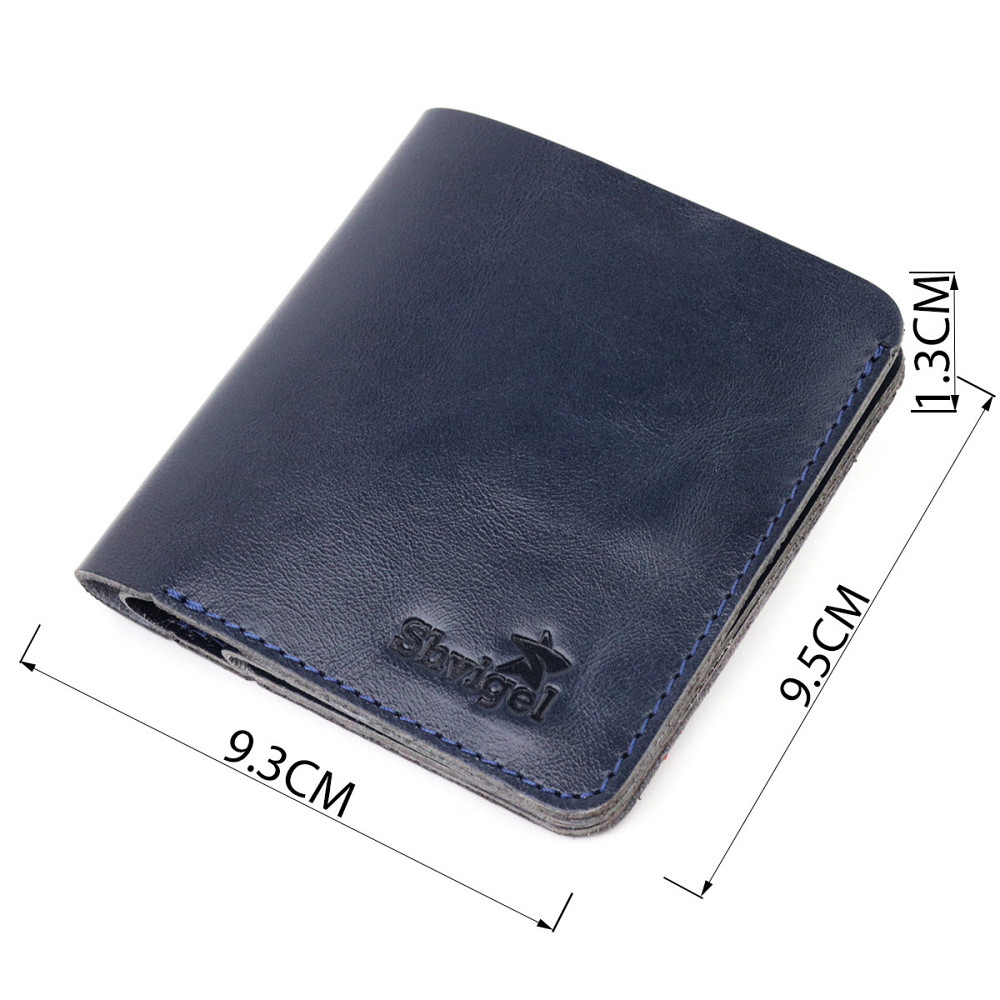 Зручне портмоне із натуральної шкіри Shvigel 16611 Синій Київ - фото 8