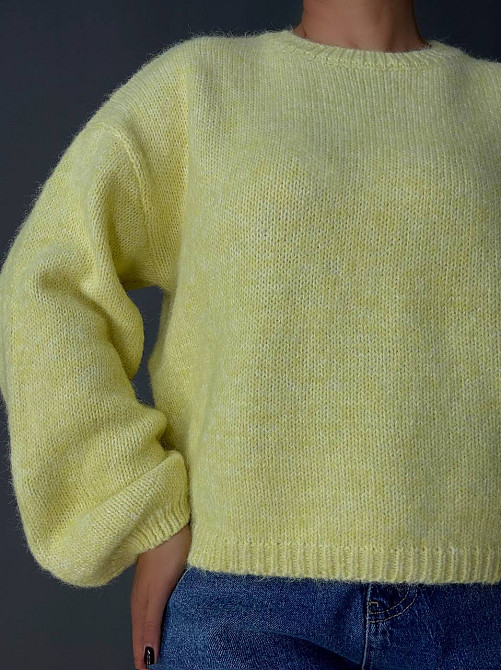 Свитер женский Fancy Matinee 6119 оверсайз меланж, желтый, one size Киев - изображение 5