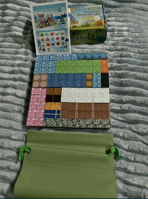Магнітний конструктор Minecraft (Майнкрафт) 100 деталей – 3D блоки, STEM набір для дітей Київ - фото 4